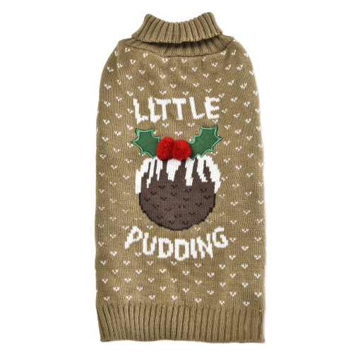 House Of Paws Little Christmas Pudding Knit Jumper 16"